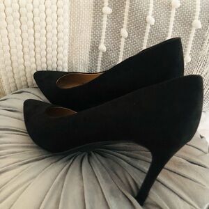 Elegant Black Suede Heels